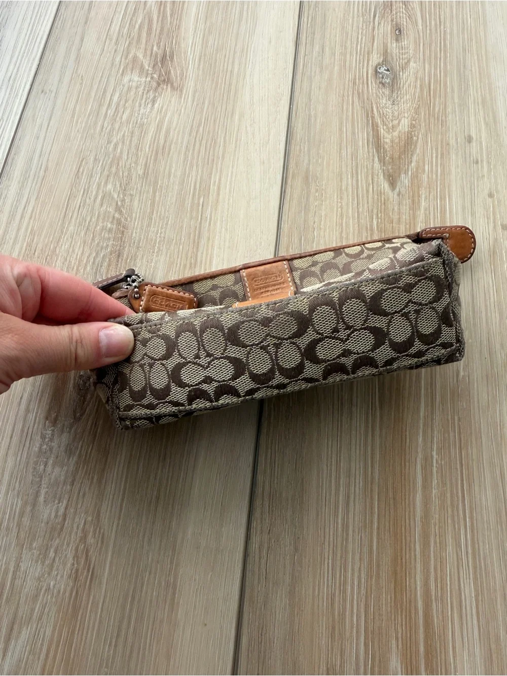 Coach Vintage Signature Canvas Wristlet Pouch
